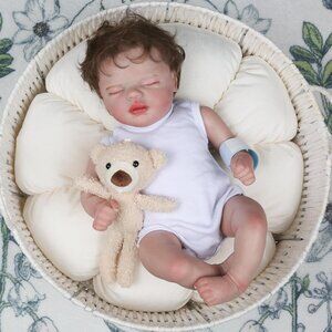 20 Inch Realistic Cloth Body Sleeping Real Life Newborn Baby Boy Dolls for Kids